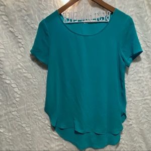 Lush chiffon teal shirt
